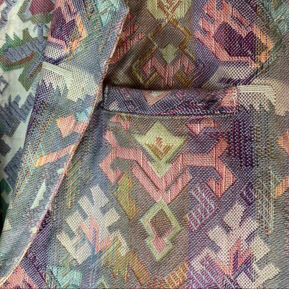 Vintage Serge Azar Paris Purple Southwestern Printed Blazer-M - Picture 2 of 7